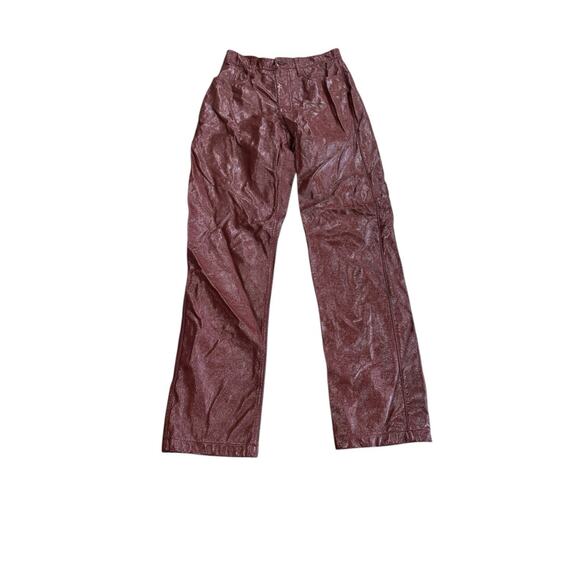 Abercrombie & Fitch The ‘90s Straight Ultra High Rise Vegan Leather Pants size 4 - Picture 5 of 15